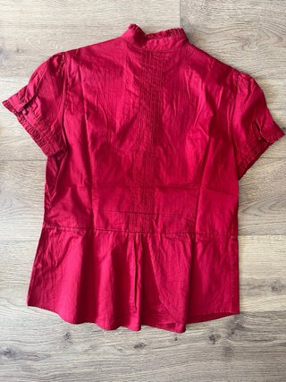 Blusa Massimo Dutti roja con tablas