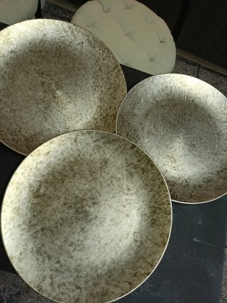 3 Bajoplatos dorados estilo desgastado