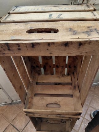 Cajas de fruta vintage de madera.