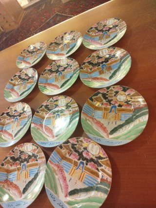 Set 11 Piatti Giapponesi Ceramica Decorati