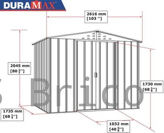 Caseta Metálica Top Artemisa 173x261x204 cm - Duramax
