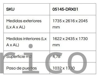 Caseta Metálica Top Artemisa 173x261x204 cm - Duramax
