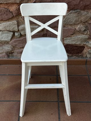 Silla IKEA INGOLF madera maciza blanca