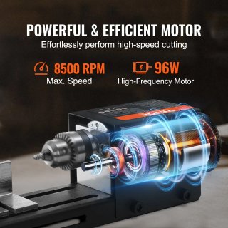 Mini Tornio per Legno Elettrico 96W 7 Velocità
