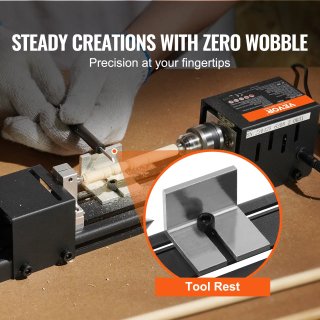 Mini Tornio per Legno Elettrico 96W 7 Velocità