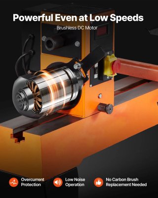 Tornio per Legno da Banco 1500W Giri Variabili