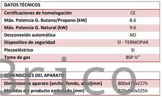 Plancha Gas Acero Laminado Serie 100 - PLC8100
