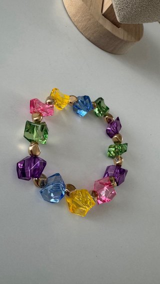 Bracciale elastico perline multicolore