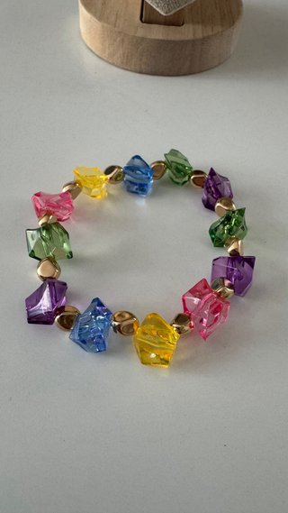 Bracciale elastico perline multicolore