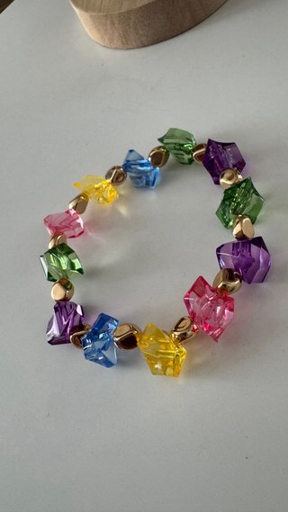 Bracciale elastico perline multicolore