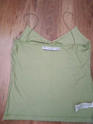 Camiseta tirantes Zara verde mujer Talla L