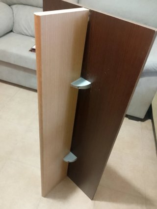 Mueble salón modular madera y cristal + estantería