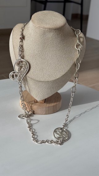 Collana Guess Cuore e Cerchio Argento