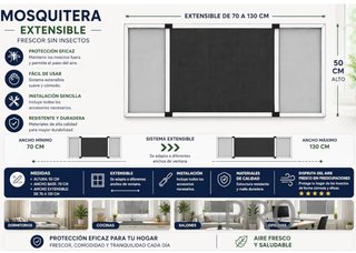 Mosquitera estensibile in alluminio