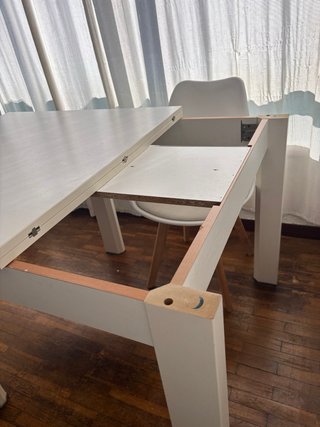 Mesa extensible blanca
