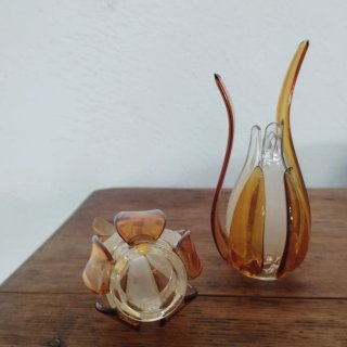 Pareja tulipas cristal naranja