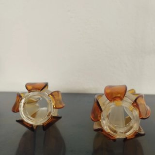 Pareja tulipas cristal naranja
