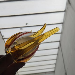 Pareja tulipas cristal naranja