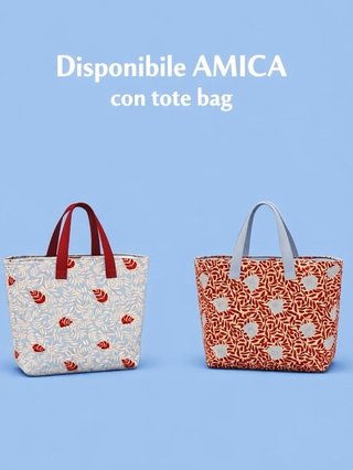 Tote Bag Amica con stampa foglie.