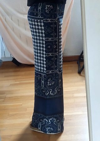 Pantalón ancho estampado mujer