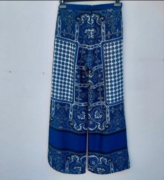 Pantalón ancho estampado mujer