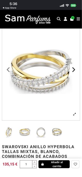 Anillo Swarovski ajustable