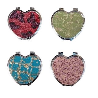 Set 12 Specchietti da Borsetta a Cuore Glitterati
