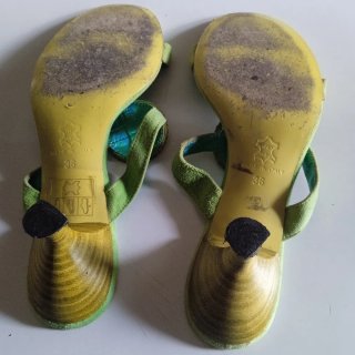 Sandali Blumarin camoscio verde strass