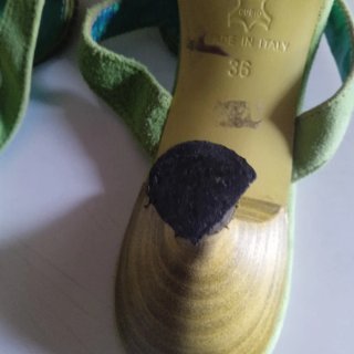 Sandali Blumarin camoscio verde strass