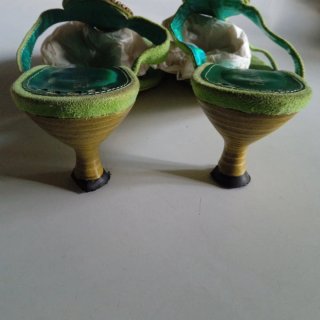 Sandali Blumarin camoscio verde strass
