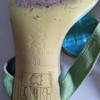 Sandali Blumarin camoscio verde strass