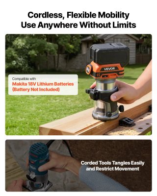 Fresatrice Legno a Batteria 18V Brushless Compatta