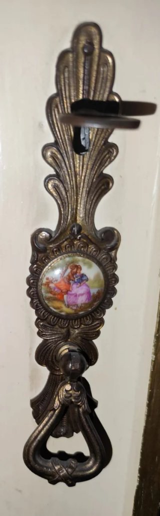 Lote 8 Tiradores Bronce y Porcelana Antiguos