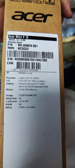 Portátil Gaming Acer Nitro V 15
