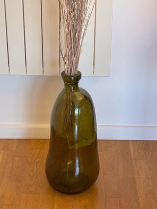 2 Botellas Decorativas Vidrio Marrón/Transparente