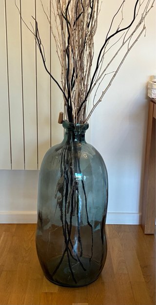 2 Botellas Decorativas Vidrio Marrón/Transparente