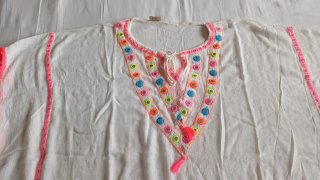 Camisola playa multicolor y flecos