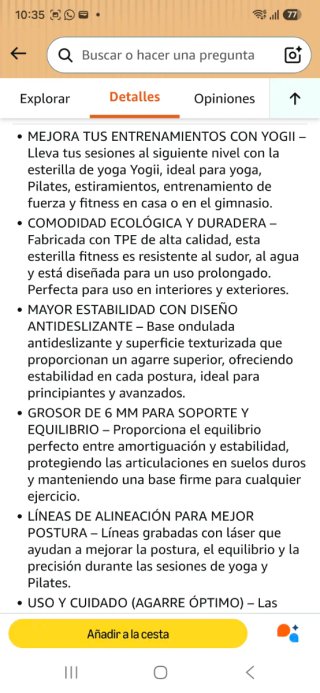 Esterilla Yoga 6mm Antideslizante