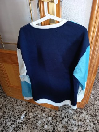 Sudadera New York bloques azul y blanco