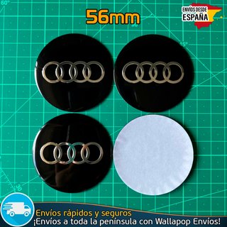 Emblemas Audi 56mm x4 Tapacubos Tapas Llantas Buje