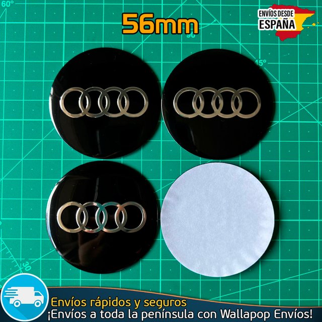 Emblemas Audi 56mm x4 Tapacubos Tapas Llantas Buje