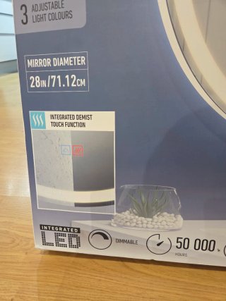 Espejo baño luz LED con desempañable