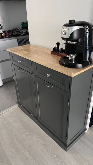Mueble Auxiliar Cocina con Cubos Basura y Cajones