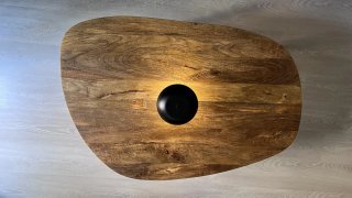 Mesa centro orgánica madera patas negras