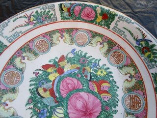 Piatto ceramica cinese decorato diam. 36cm