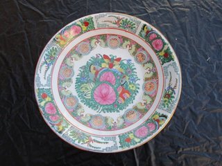Piatto ceramica cinese decorato diam. 36cm