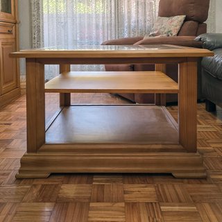 Mesas de centro madera y cristal con cajones