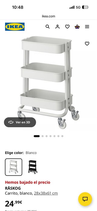 Carrito Auxiliar Ikea Råskog Blanco