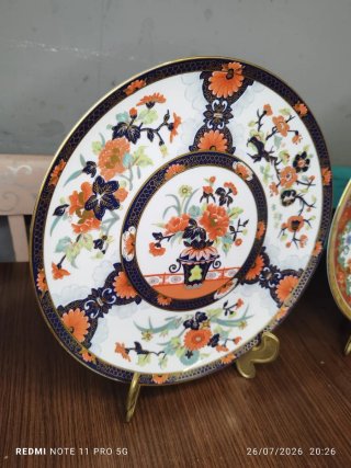 2 Platos Porcelana Japonesa Vintage Florales