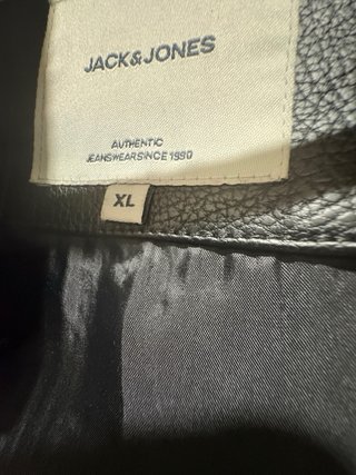 Chaqueta Jack & Jones Piel Negra Talla XL